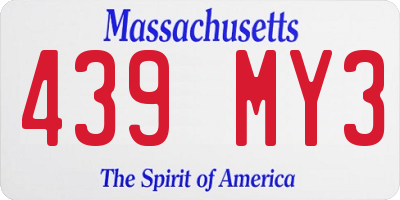 MA license plate 439MY3