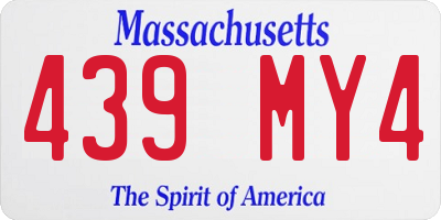 MA license plate 439MY4
