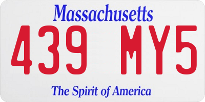 MA license plate 439MY5