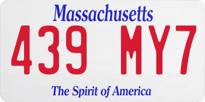 MA license plate 439MY7