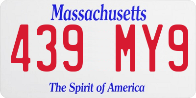 MA license plate 439MY9