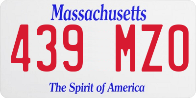 MA license plate 439MZ0