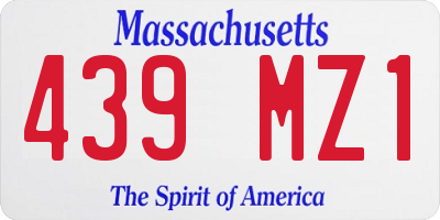 MA license plate 439MZ1