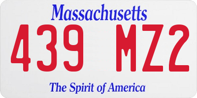 MA license plate 439MZ2