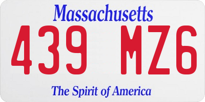 MA license plate 439MZ6