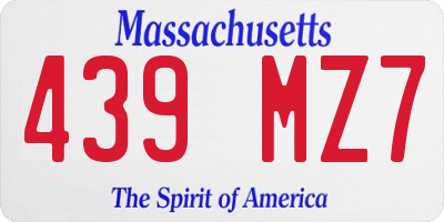 MA license plate 439MZ7