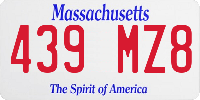MA license plate 439MZ8