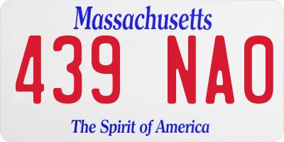 MA license plate 439NA0
