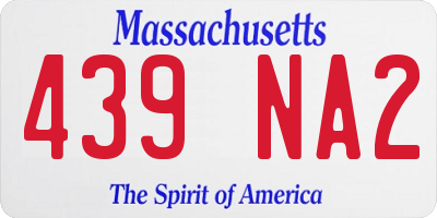 MA license plate 439NA2