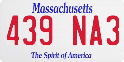 MA license plate 439NA3