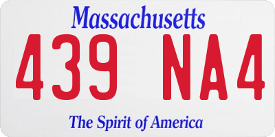 MA license plate 439NA4