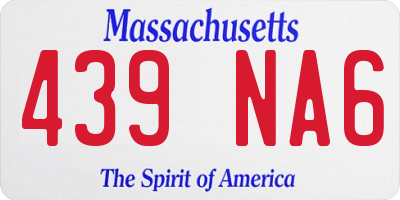 MA license plate 439NA6