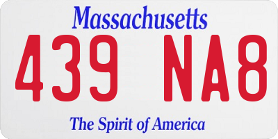 MA license plate 439NA8