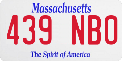 MA license plate 439NB0