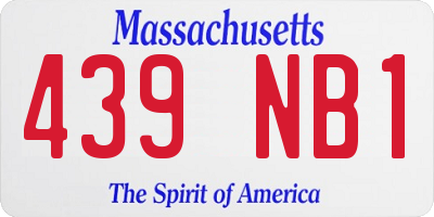 MA license plate 439NB1