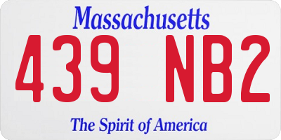 MA license plate 439NB2