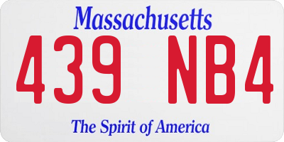 MA license plate 439NB4