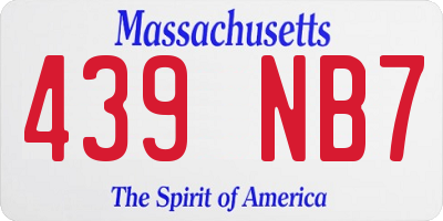 MA license plate 439NB7