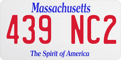 MA license plate 439NC2