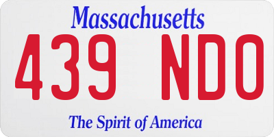 MA license plate 439ND0