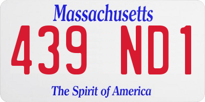 MA license plate 439ND1