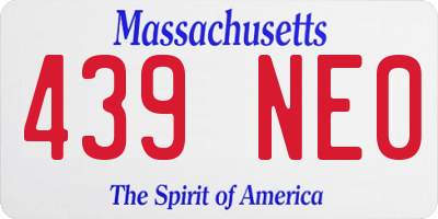 MA license plate 439NE0