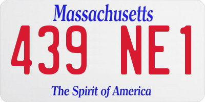 MA license plate 439NE1