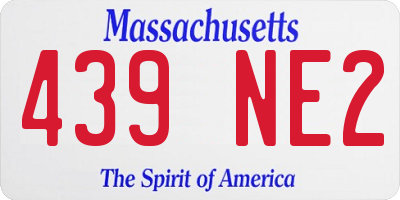 MA license plate 439NE2