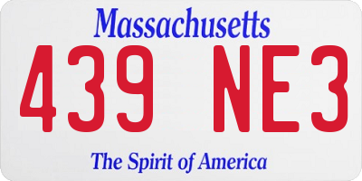 MA license plate 439NE3