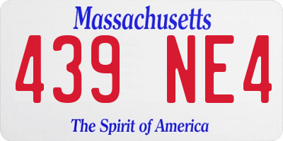 MA license plate 439NE4