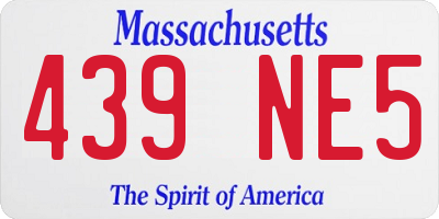 MA license plate 439NE5