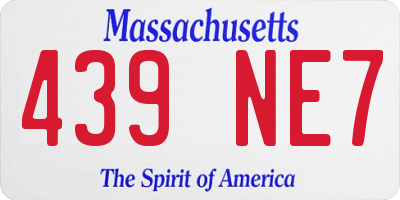 MA license plate 439NE7