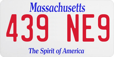MA license plate 439NE9