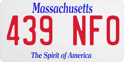 MA license plate 439NF0