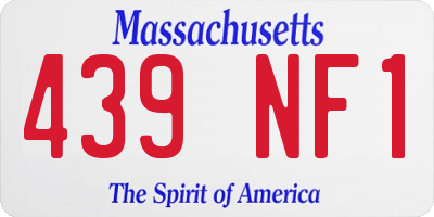 MA license plate 439NF1