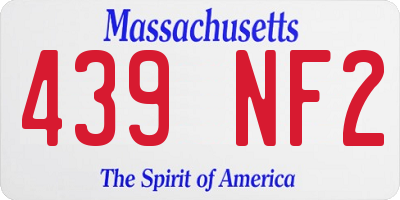 MA license plate 439NF2