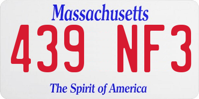 MA license plate 439NF3