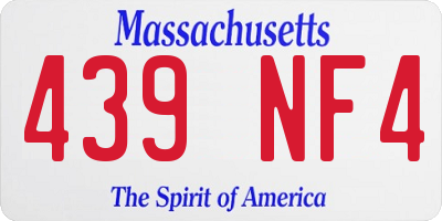 MA license plate 439NF4