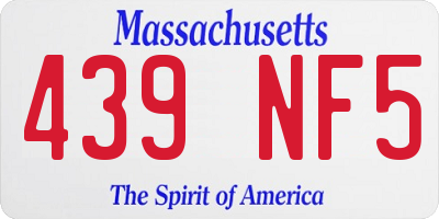 MA license plate 439NF5