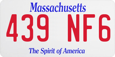 MA license plate 439NF6
