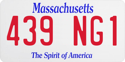 MA license plate 439NG1