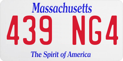 MA license plate 439NG4