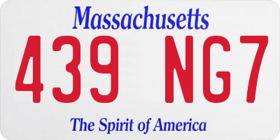 MA license plate 439NG7