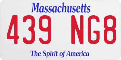 MA license plate 439NG8