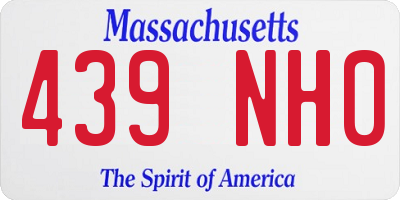 MA license plate 439NH0