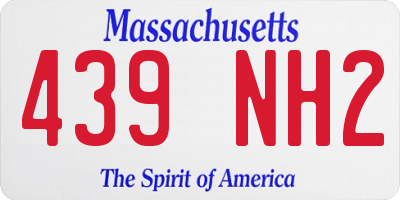 MA license plate 439NH2