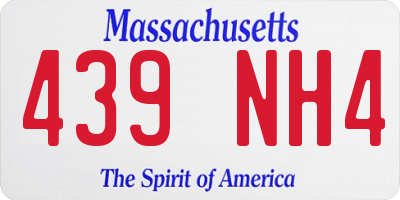 MA license plate 439NH4