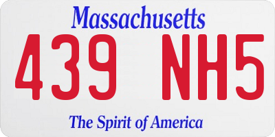 MA license plate 439NH5