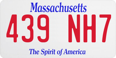 MA license plate 439NH7