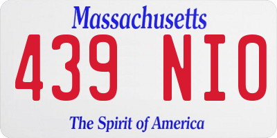 MA license plate 439NI0